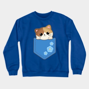 Pretty Kitty in a Pocket Crewneck Sweatshirt